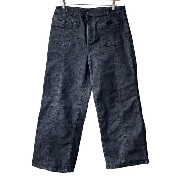 Pilcro and The Letterpress High Rise Wide Leg Polka Dot Jeans Sz 30 - Picture 5 of 15